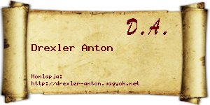 Drexler Anton névjegykártya